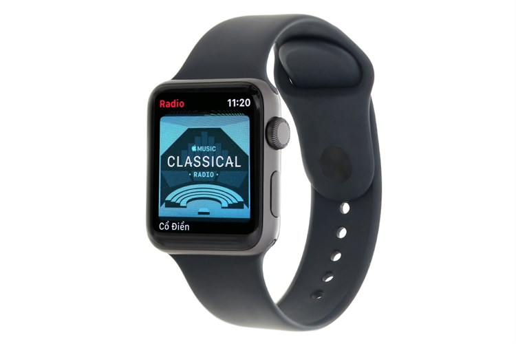 Apple Watch S3 GPS 42mm viền nhôm dây silicone Màu Đen