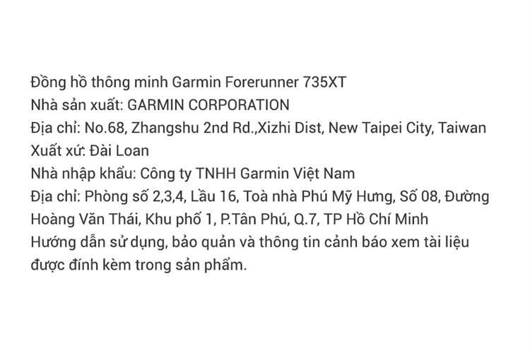 Đồng hồ thông minh Garmin Forerunner 735XT Màu Đen