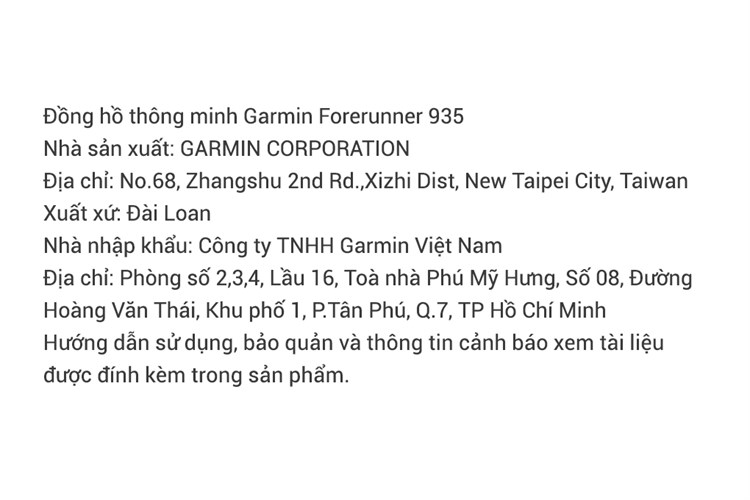 Đồng hồ thông minh Garmin Forerunner 935 Màu Vàng