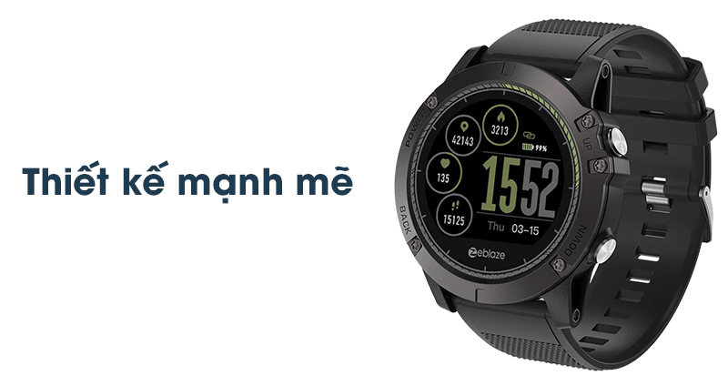 Thiết kế của Đồng hồ thông minh Zeblaze VIBE 3 HR Đen
