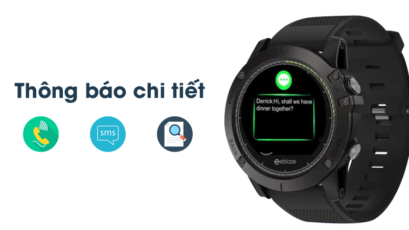Thông báo chi tiết của Đồng hồ thông minh Zeblaze VIBE 3 HR Đen