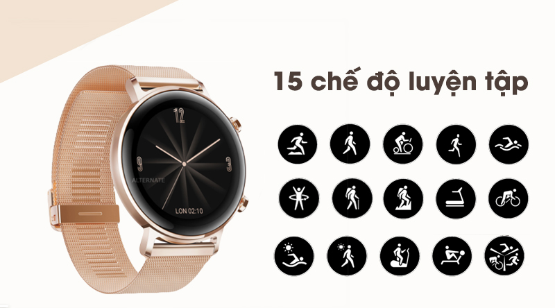 Đồng hồ thông minh Huawei Watch GT2 có nhiều chế độ luyện tập