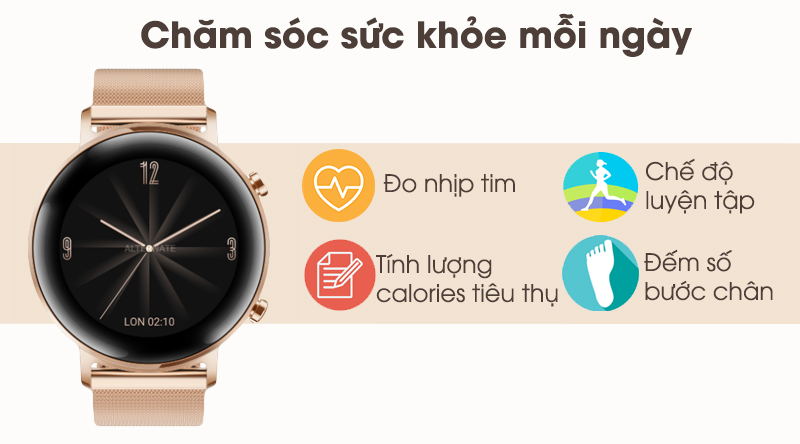 Đồng hồ thông minh Huawei Watch GT2 chăm sóc sức khỏe 