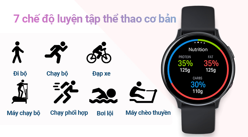 Đồng hồ thông minh Samsung Galaxy Watch Active 2 44mm Đen