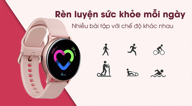 Đồng hồ thông minh Samsung Galaxy Watch Active 2 40mm Hồng