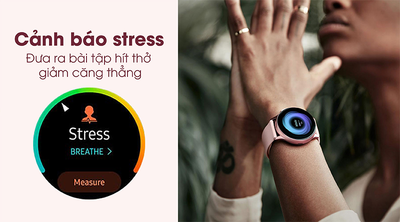 Đồng hồ thông minh Samsung Galaxy Watch Active 2 cảnh báo stress