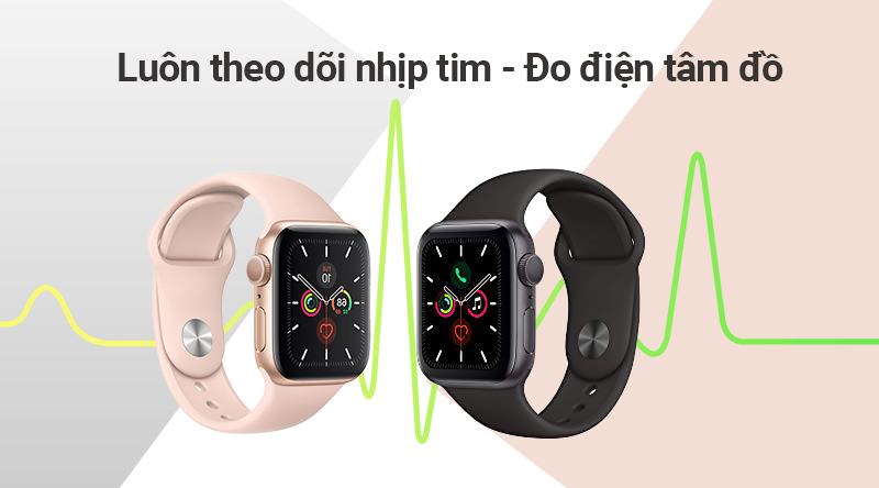 Đồng hồ thông minh Apple Watch S5 44mm viền nhôm dây silicone