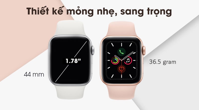 Đồng hồ thông minh Apple Watch S5 44mm viền nhôm dây silicone