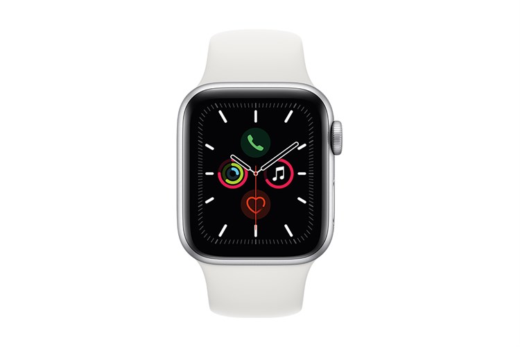 Đồng hồ thông minh Apple Watch S5 44mm viền nhôm dây silicone Màu Trắng