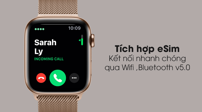 Đồng hồ thông minh Apple Watch S5 LTE 44mm viền thép dây thép đen