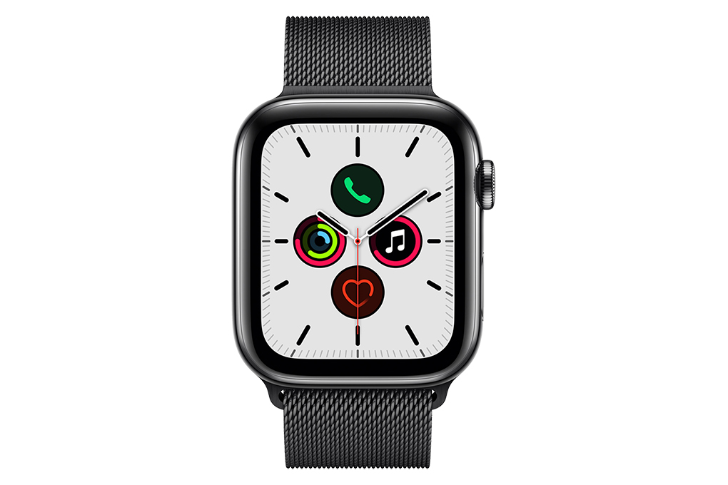Đồng hồ thông minh Apple Watch S5 LTE 44mm viền thép dây thép đen Màu Đen