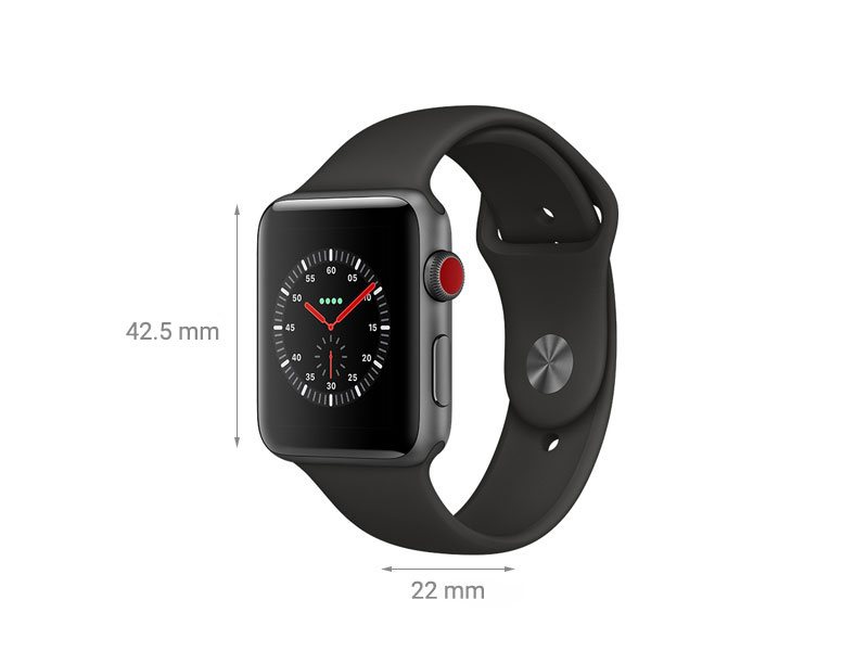 Apple Watch S3 Lte 42Mm Viền Nhôm Dây Cao Su - Giá Rẻ, Có Trả Góp