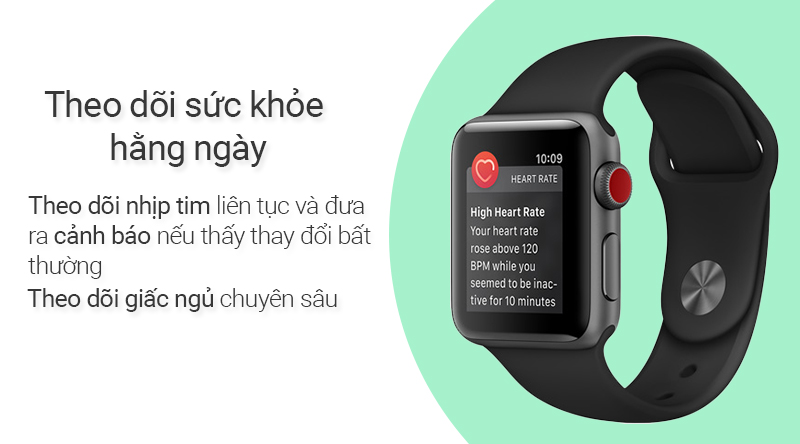 Đồng hồ thông minh Apple Watch S3 LTE 42mm Đen