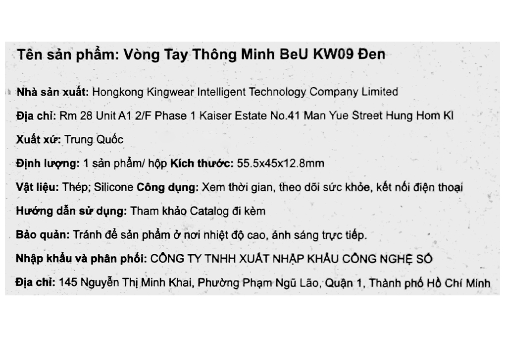 Đồng hồ thông minh BeU Watch KW09