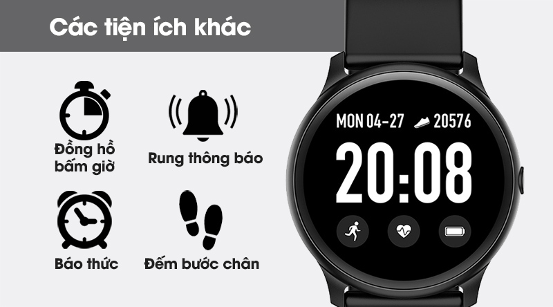 Đồng hồ thông minh BeU Fit KW19 đen