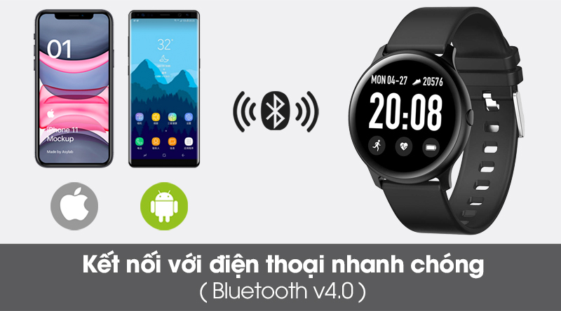 Đồng hồ thông minh BeU Fit KW19 đen