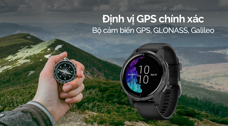 Đồng hồ thông minh Garmin Venu 43.2mm Đen