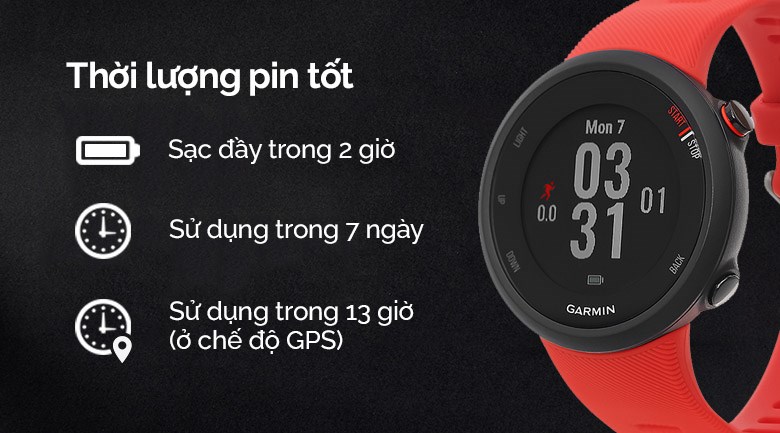 Đồng hồ thông minh Garmin Forerunner 45 42mm Đỏ