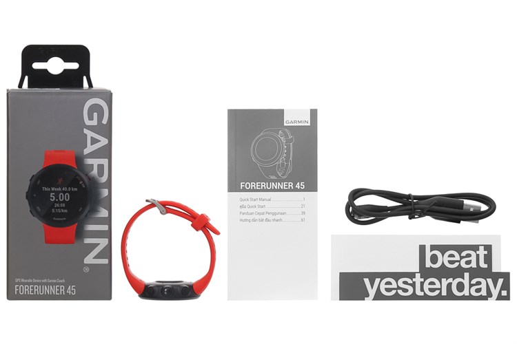 Đồng hồ thông minh Garmin Forerunner 45 42mm Đỏ Màu Đỏ