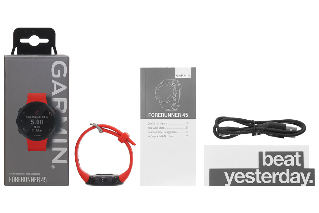 Đồng hồ thông minh Garmin Forerunner 45 42mm Đỏ Màu Đỏ