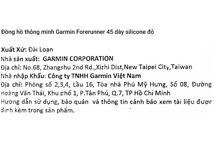 Đồng hồ thông minh Garmin Forerunner 45 42mm Đỏ Màu Đỏ