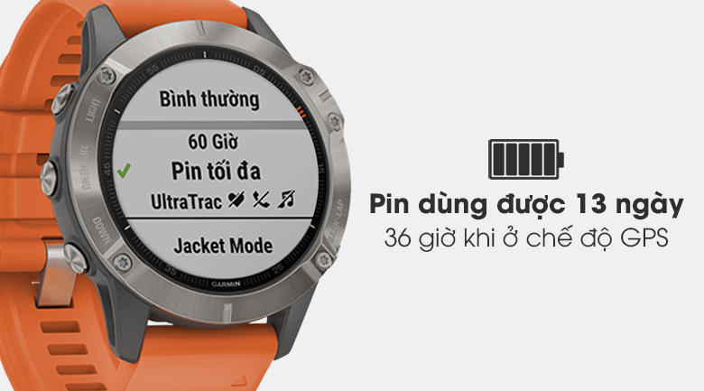Đồng hồ thông minh Garmin Fenix 6 Pro 47mm Cam