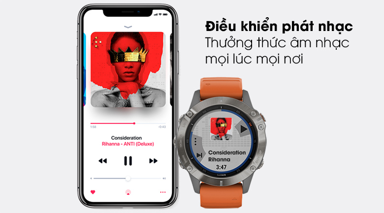 Đồng hồ thông minh Garmin Fenix 6 Pro 47mm Cam