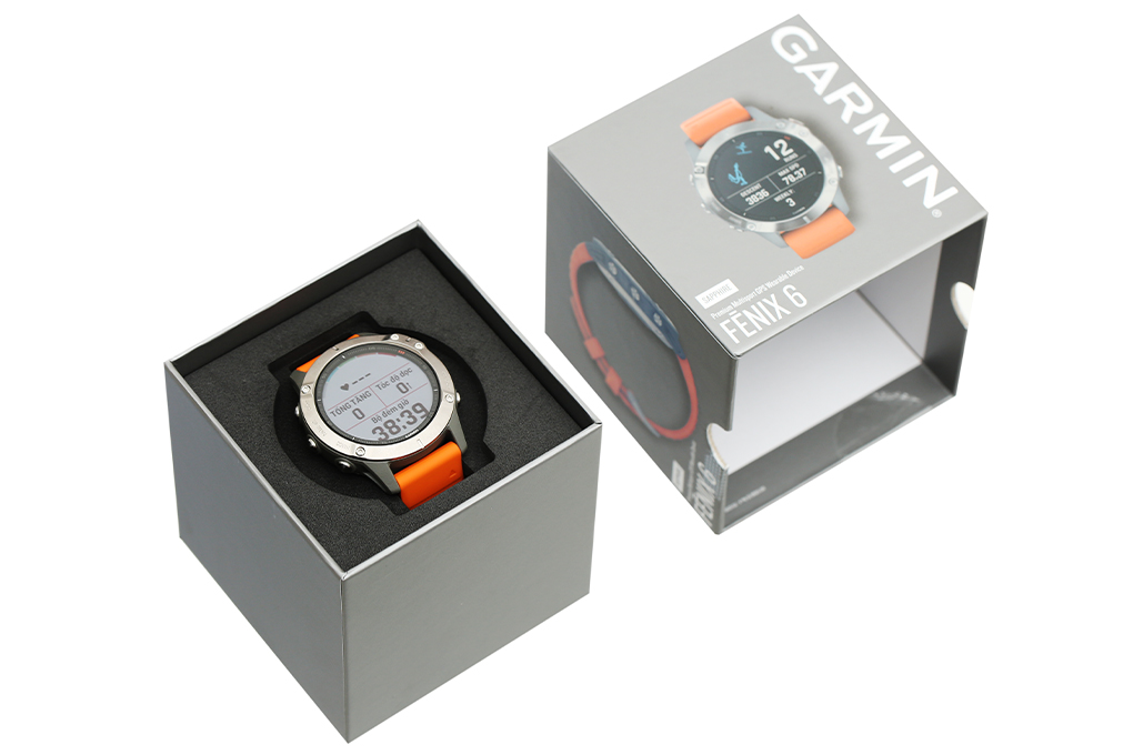 Siêu thị đồng hồ thông minh Garmin Fenix 6 dây silicone viền Titanium