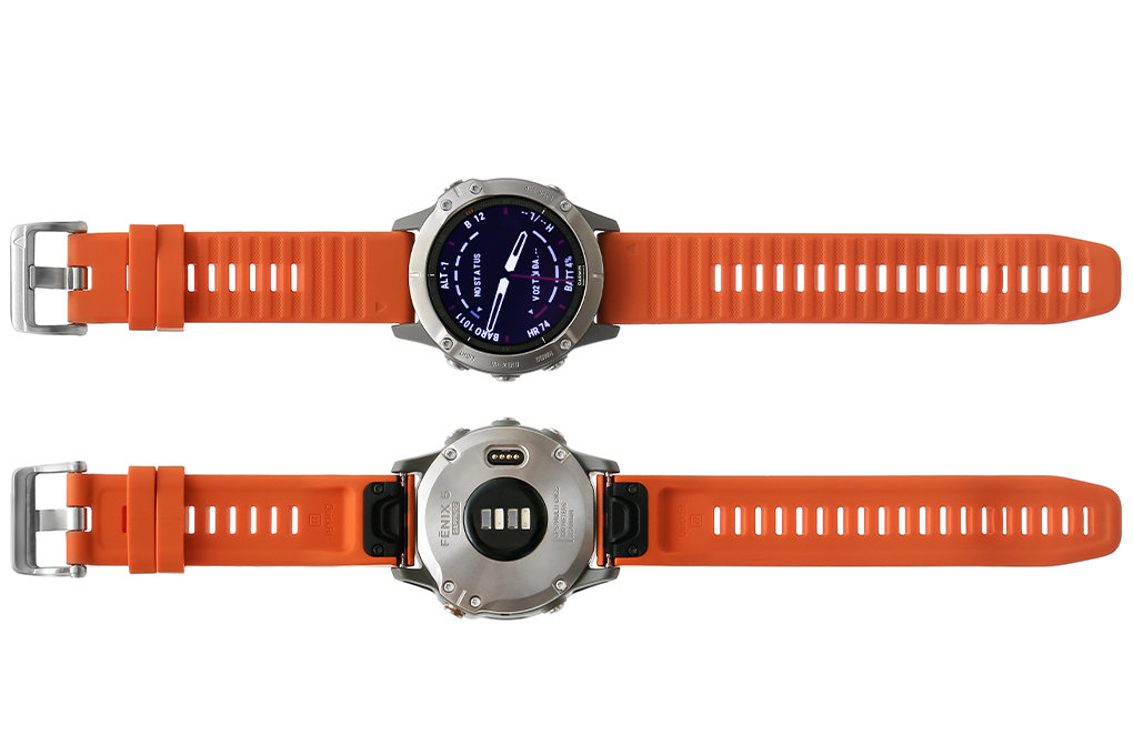 Đồng hồ thông minh Garmin Fenix 6 dây silicone viền Titanium giá rẻ