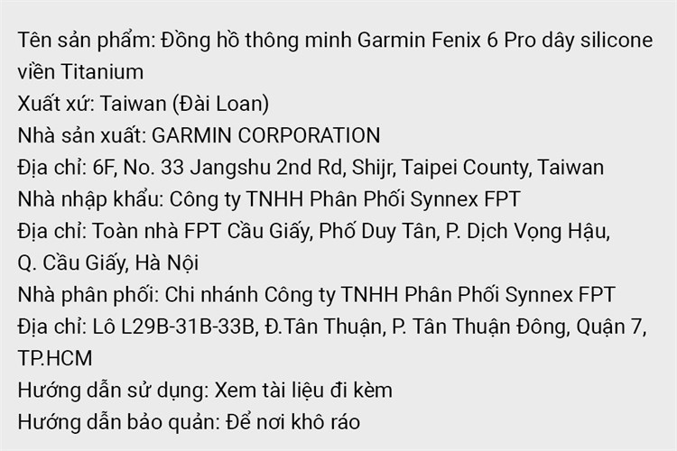 Đồng hồ thông minh Garmin Fenix 6 Pro 47mm Cam Màu Cam