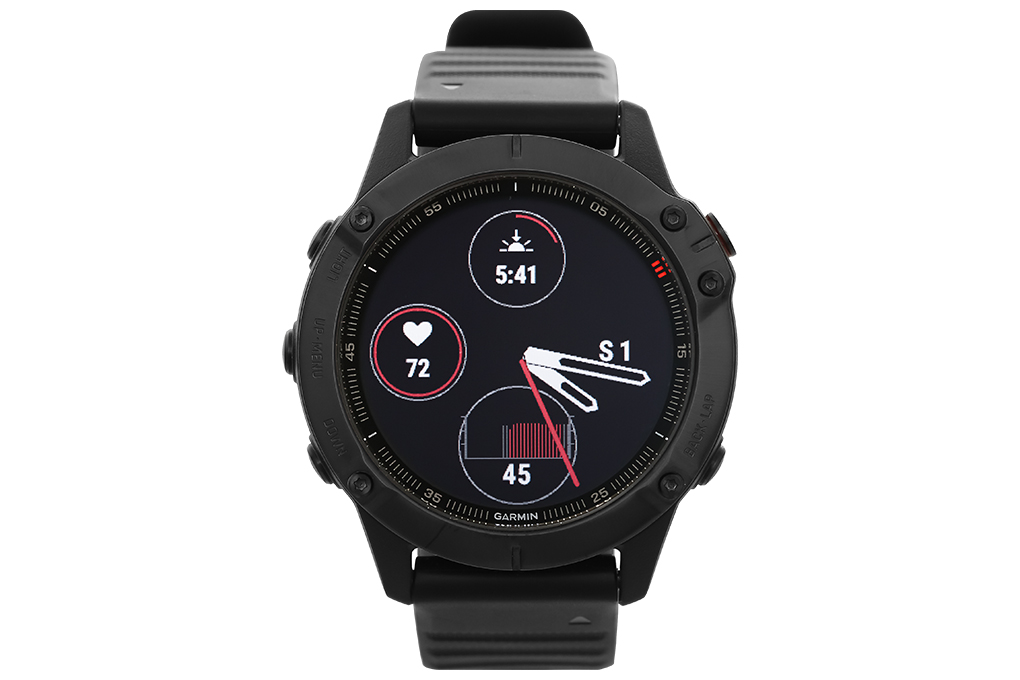 Siêu thị đồng hồ thông minh Garmin Fenix 6 Sapphire dây silicone viền Carbon