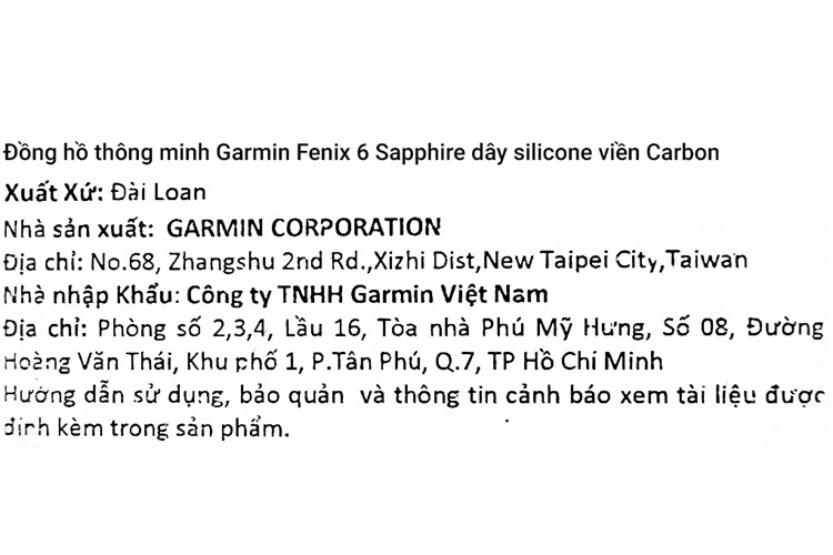 Đồng hồ thông minh Garmin Fenix 6 Sapphire 47mm Đen Màu Đen