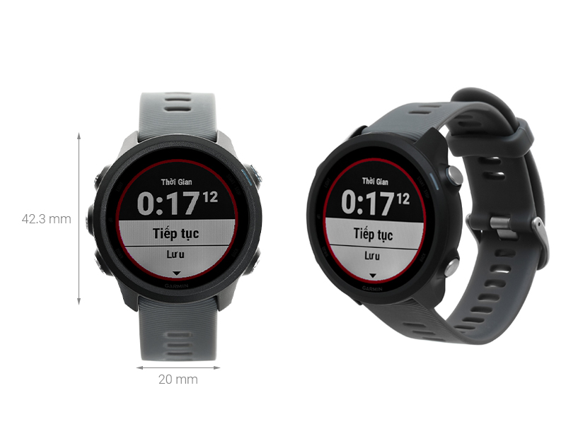 Đồng hồ thông minh Garmin Forerunner 245 42.3mm Xám
