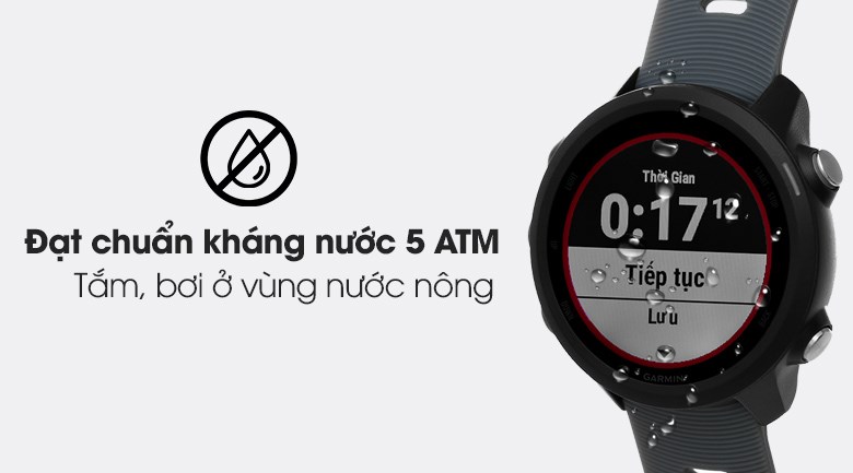 Đồng hồ thông minh Garmin Forerunner 245 đạt chuẩn kháng nước 5 ATM