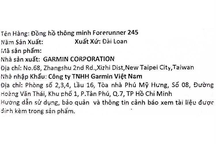 Đồng hồ thông minh Garmin Forerunner 245 42.3mm Xám Màu Xám