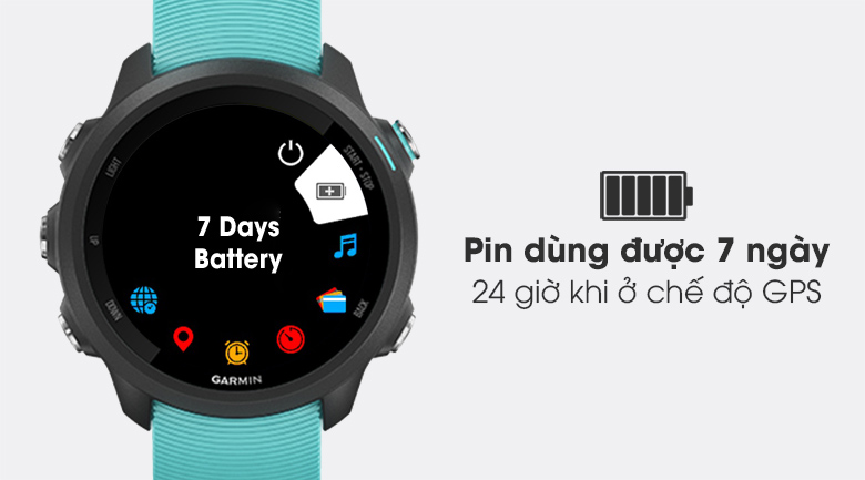 Đồng hồ thông minh Garmin Forerunner 245 Music cho thời gian sử dụng tối đa 7 ngày