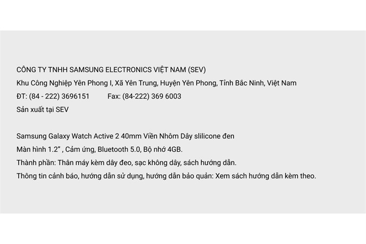 Đồng hồ thông minh Samsung Galaxy Watch Active 2 40mm Đen Màu Đen