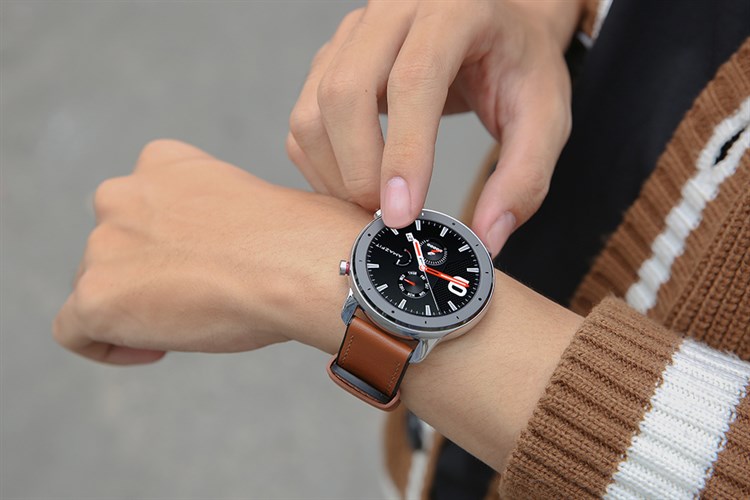 Đồng hồ thông minh Huami Amazfit GTR 47mm dây da Màu Nâu