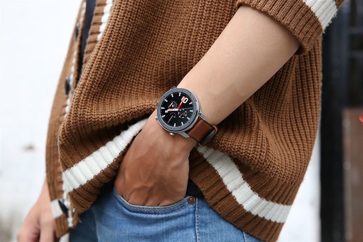 Đồng hồ thông minh Huami Amazfit GTR 47mm dây da Màu Nâu