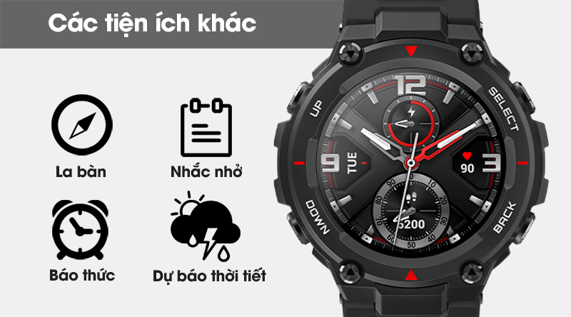 Đồng hồ thông minh Huami Amazfit T-Rex bao gồm nhiều tính năng khác