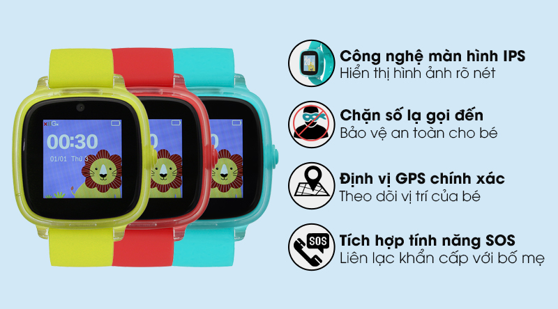 Đồng hồ định vị trẻ em Oaxis MyFirst Fone D2 Xanh