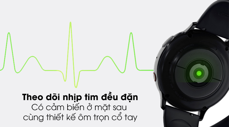 Đồng hồ thông minh Samsung Galaxy Watch Active 2 LTE 44mm viền nhôm dây sillicone với tính năng đo nhịp tim liên tục