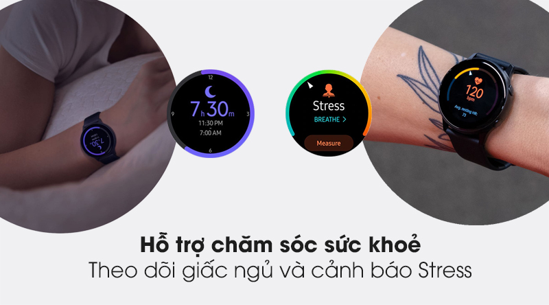 Đồng hồ thông minh Samsung Galaxy Watch Active 2 LTE 44mm viền nhôm dây sillicone với tính năng theo dõi giấc ngủ và giảm Stress