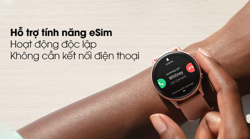 Đồng hồ thông minh Samsung Galaxy Watch Active 2 LTE 40mm viền nhôm dây silicone cùng tính năng eSim cực kì tiện lợi