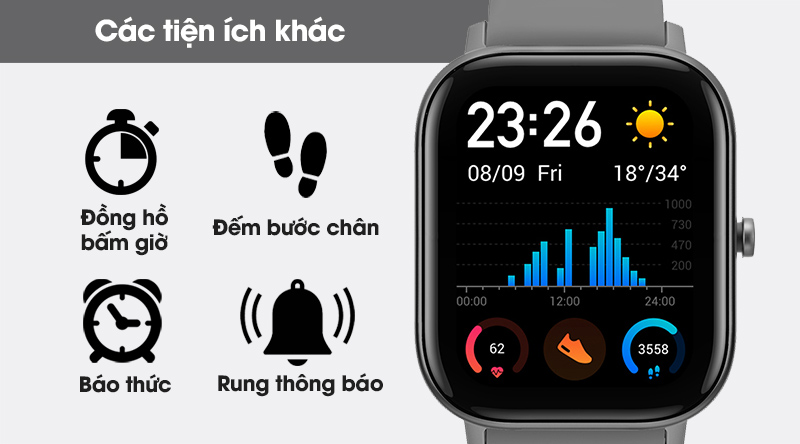 Đồng hồ thông minh Huami Amazfit GTS xám