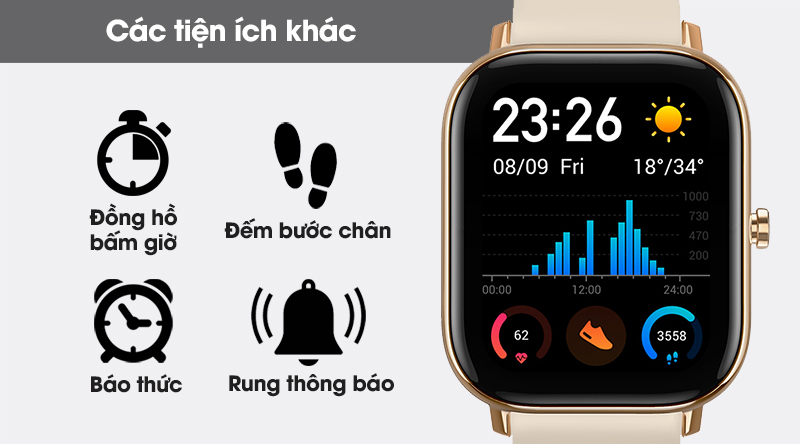 Đồng hồ thông minh Huami Amazfit GTS vàng