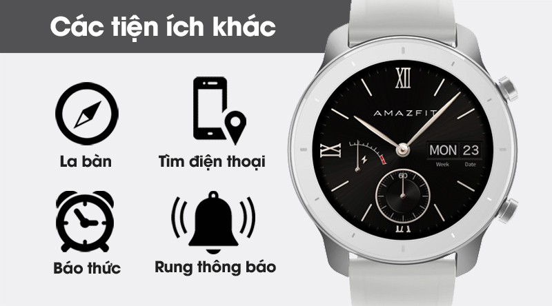 Đồng hồ thông minh Huami Amazfit GTR 42mm trắng