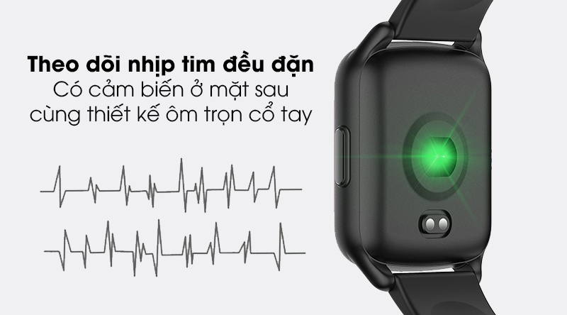 Đồng hồ thông minh BeU Fit KW17 đen với tính năng theo dõi nhịp tim Đồng hồ thông minh BeU Fit KW17 đen với tính năng theo dõi nhịp tim