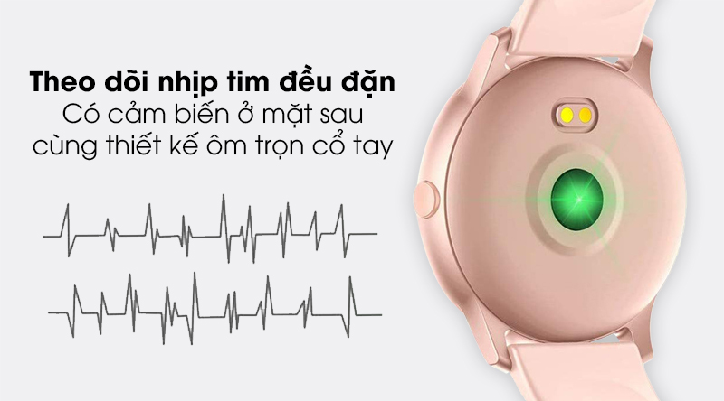 Đồng hồ thông minh BeU Fit KW19 hồng trang bị tính năng đo nhịp tim Đồng hồ thông minh BeU Fit KW19 hồng trang bị tính năng đo nhịp tim