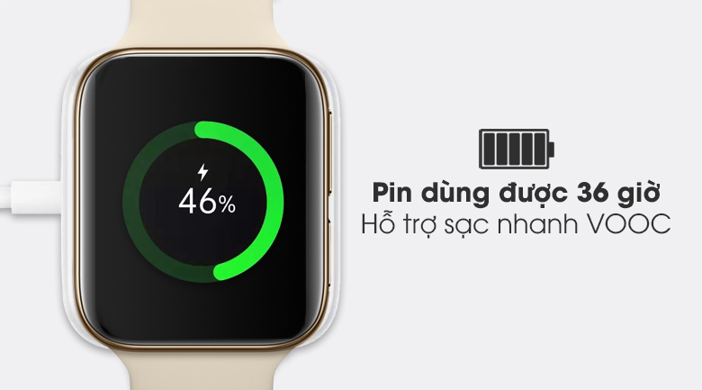 Oppo Watch 46mm dây silicone vàng đồng